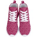 Magenta Rose White Floral Print Women s Lightweight High Top Sneakers View1