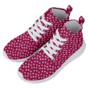 Magenta Rose White Floral Print Women s Lightweight High Top Sneakers View2