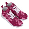 Magenta Rose White Floral Print Women s Lightweight High Top Sneakers View3