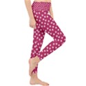 Magenta Rose White Floral Print Lightweight Velour Classic Yoga Leggings View4