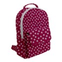 Magenta Rose White Floral Print Flap Pocket Backpack (Small) View2