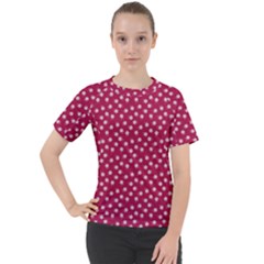 Magenta Rose White Floral Print Women s Sport Raglan Tee