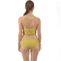 Saffron Yellow White Floral Pattern Mini Tank Bikini Set View2