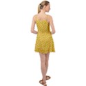 Saffron Yellow White Floral Pattern Summer Time Chiffon Dress View2