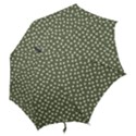 Sage Green White Floral Print Hook Handle Umbrellas (Large) View2