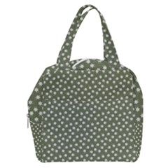 Sage Green White Floral Print Boxy Hand Bag by SpinnyChairDesigns