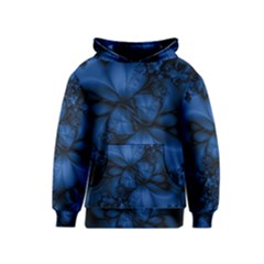 Dark Blue Abstract Pattern Kids  Pullover Hoodie by SpinnyChairDesigns