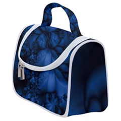 Dark Blue Abstract Pattern Satchel Handbag by SpinnyChairDesigns