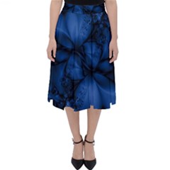 Dark Blue Abstract Pattern Classic Midi Skirt by SpinnyChairDesigns