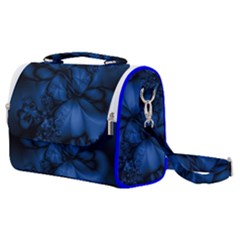 Dark Blue Abstract Pattern Satchel Shoulder Bag by SpinnyChairDesigns