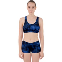 Dark Blue Abstract Pattern Work It Out Gym Set by SpinnyChairDesigns