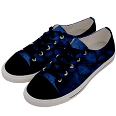 Dark Blue Abstract Pattern Men s Low Top Canvas Sneakers by SpinnyChairDesigns