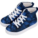 Dark Blue Abstract Pattern Kids  Hi-Top Skate Sneakers View2