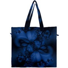 Dark Blue Abstract Pattern Canvas Travel Bag by SpinnyChairDesigns