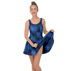 Dark Blue Abstract Pattern Inside Out Casual Dress by SpinnyChairDesigns