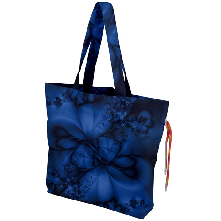 Dark Blue Abstract Pattern Drawstring Tote Bag