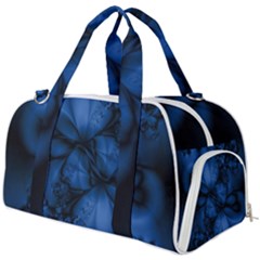 Dark Blue Abstract Pattern Burner Gym Duffel Bag by SpinnyChairDesigns