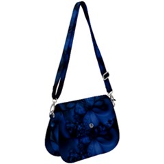 Dark Blue Abstract Pattern Saddle Handbag by SpinnyChairDesigns