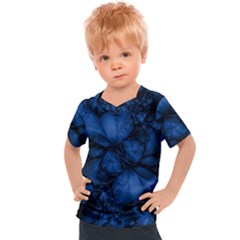 Dark Blue Abstract Pattern Kids  Sports Tee