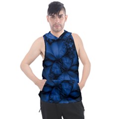 Dark Blue Abstract Pattern Men s Sleeveless Hoodie