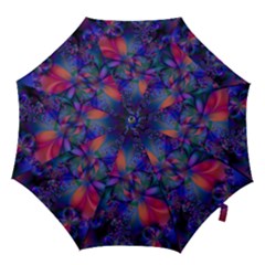 Abstract Floral Art Print Hook Handle Umbrellas (large) by SpinnyChairDesigns