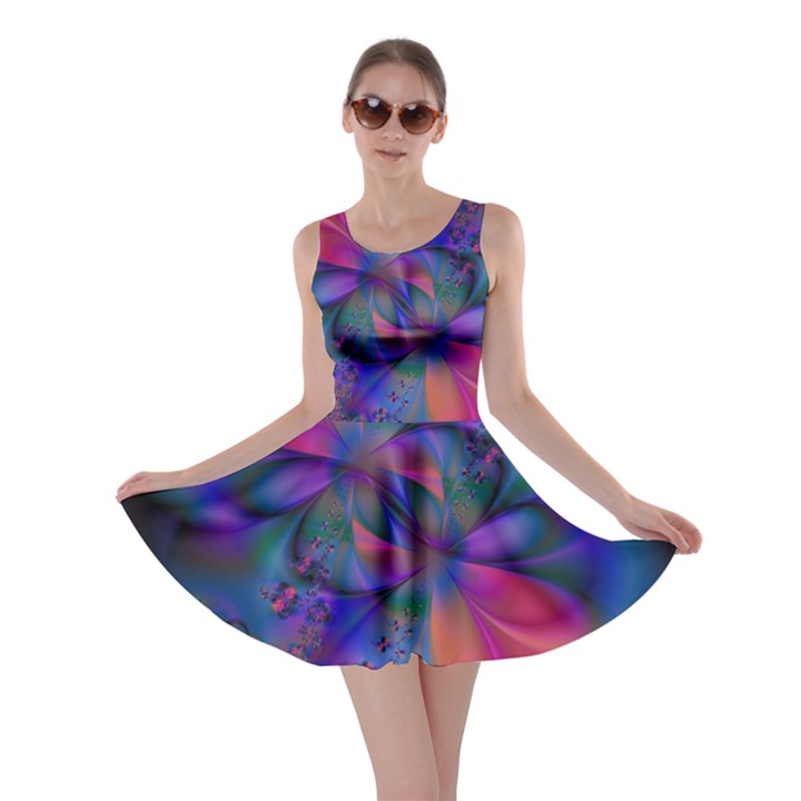 Abstract Floral Art Print Skater Dress