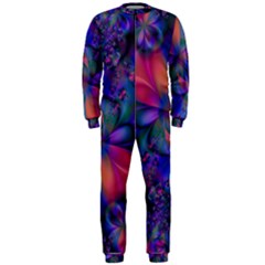 Abstract Floral Art Print Onepiece Jumpsuit (men)  by SpinnyChairDesigns