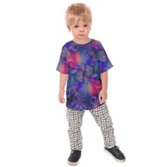 Abstract Floral Art Print Kids  Raglan Tee