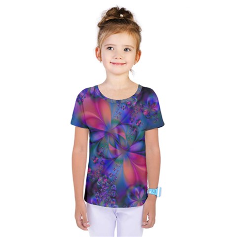 Abstract Floral Art Print Kids  One Piece Tee by SpinnyChairDesigns