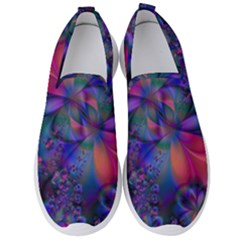 Abstract Floral Art Print Men s Slip On Sneakers by SpinnyChairDesigns