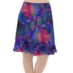 Abstract Floral Art Print Fishtail Chiffon Skirt by SpinnyChairDesigns