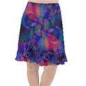 Abstract Floral Art Print Fishtail Chiffon Skirt View1