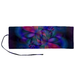 Abstract Floral Art Print Roll Up Canvas Pencil Holder (m) by SpinnyChairDesigns