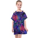 Abstract Floral Art Print Kids  One Piece Chiffon Dress View1