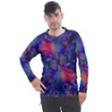 Abstract Floral Art Print Men s Pique Long Sleeve Tee View1