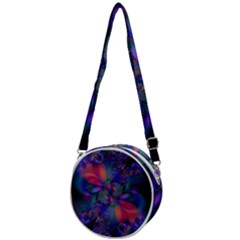 Abstract Floral Art Print Crossbody Circle Bag by SpinnyChairDesigns