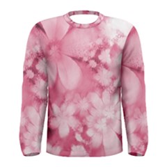 Blush Pink Watercolor Flowers Men s Long Sleeve Tee by SpinnyChairDesigns