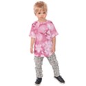 Blush Pink Watercolor Flowers Kids  Raglan Tee View1