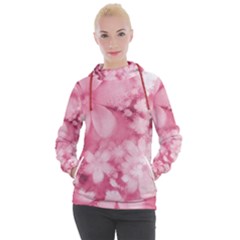 Blush Pink Watercolor Flowers Women s Hooded Pullover by SpinnyChairDesigns