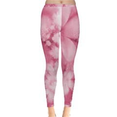 Blush Pink Watercolor Flowers Inside Out Leggings by SpinnyChairDesigns