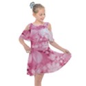 Blush Pink Watercolor Flowers Kids  Shoulder Cutout Chiffon Dress View1