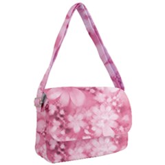 Blush Pink Watercolor Flowers Courier Bag by SpinnyChairDesigns