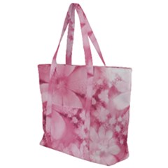 Blush Pink Watercolor Flowers Zip Up Canvas Bag by SpinnyChairDesigns