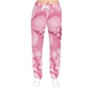 Blush Pink Watercolor Flowers Women velvet Drawstring Pants View1