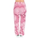 Blush Pink Watercolor Flowers Women velvet Drawstring Pants View2