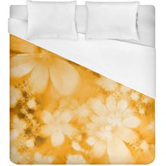 Saffron Yellow Watercolor Floral Print Duvet Cover (king Size) by SpinnyChairDesigns