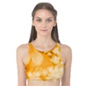 Saffron Yellow Watercolor Floral Print Tank Bikini Top View1