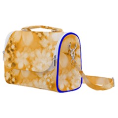 Saffron Yellow Watercolor Floral Print Satchel Shoulder Bag by SpinnyChairDesigns