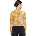 Saffron Yellow Watercolor Floral Print Long Sleeve Zip Up Bomber Jacket View2