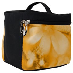 Saffron Yellow Watercolor Floral Print Make Up Travel Bag (big) by SpinnyChairDesigns